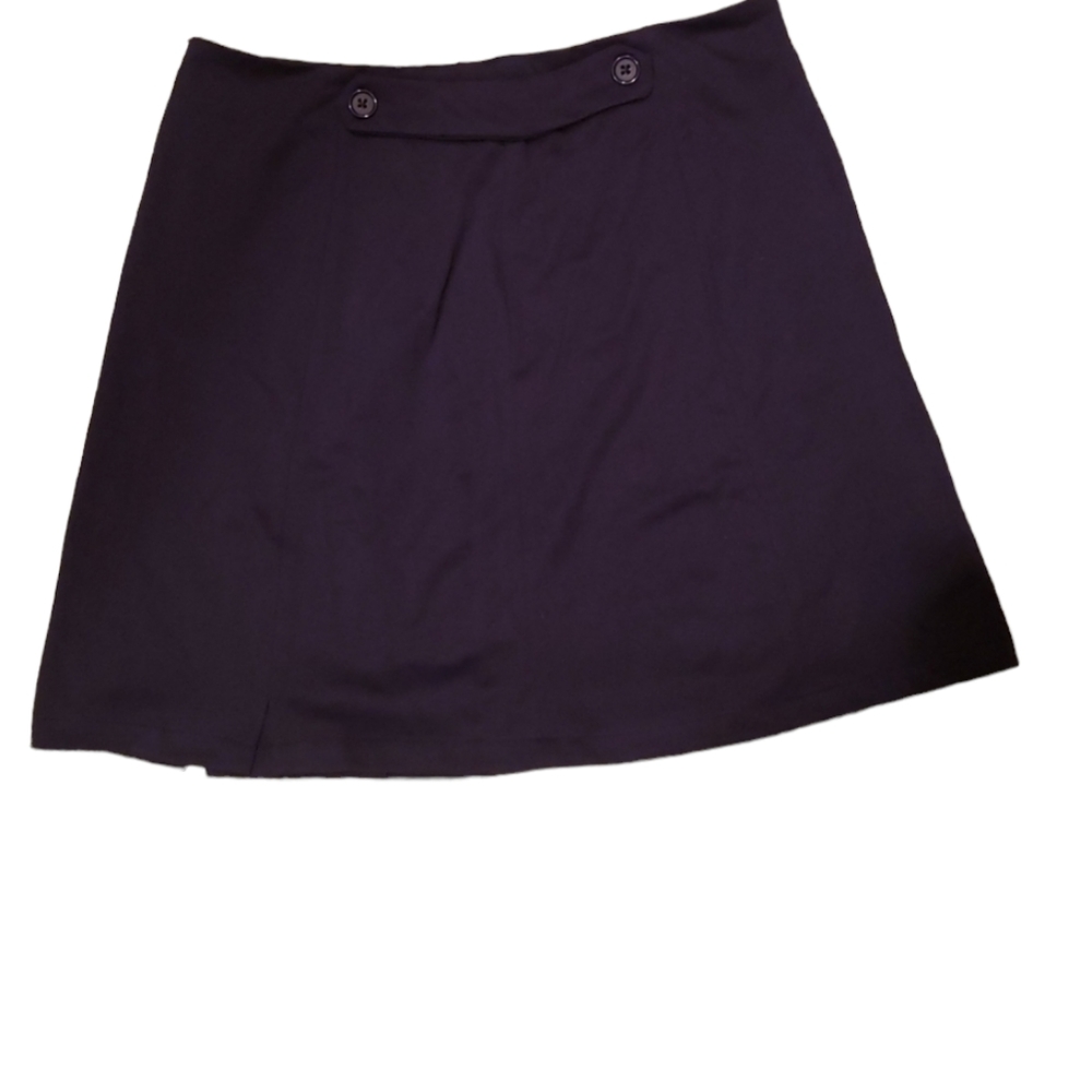 Navy blue skirt.